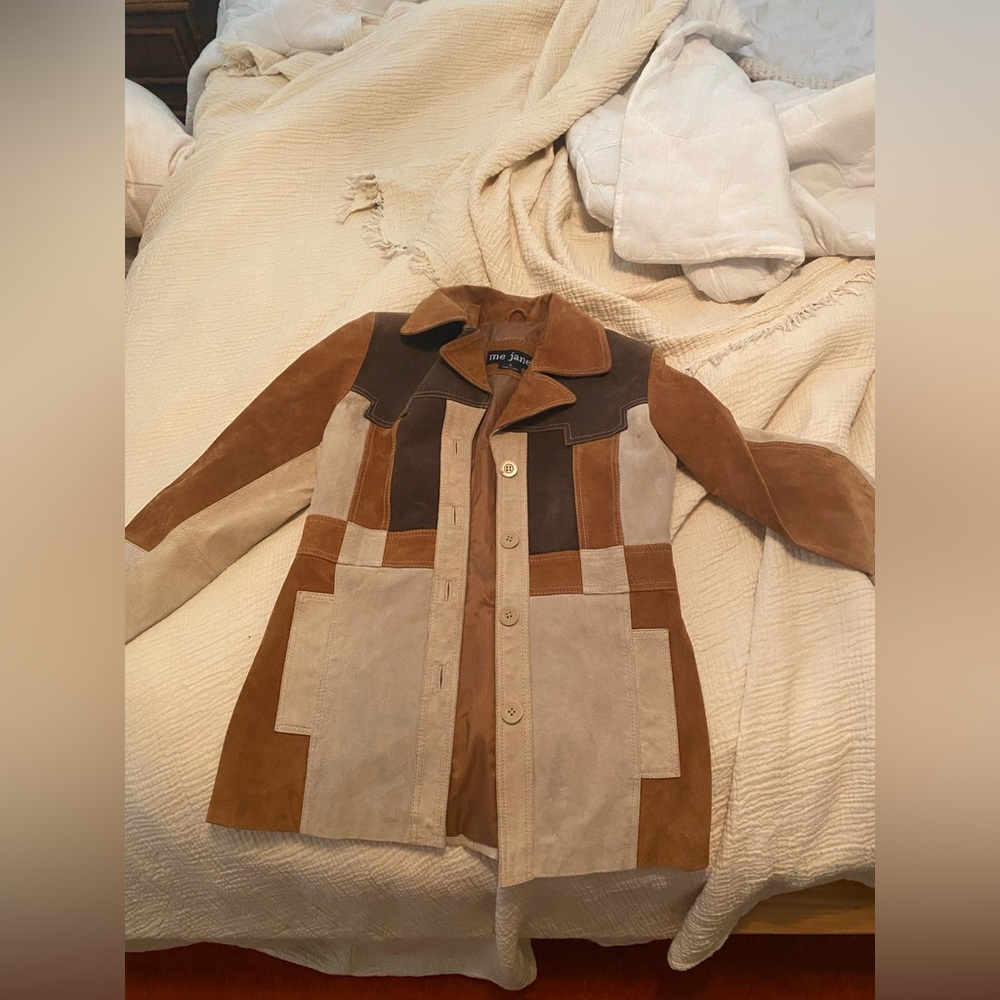 Vintage suede me jane jacket patch work